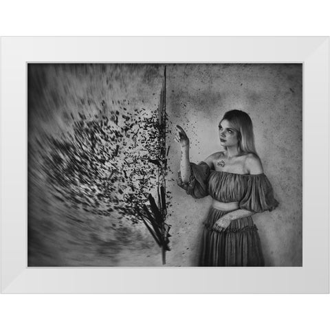 Broken Pieces White Modern Wood Framed Art Print by Ulfig Arps, Sandra