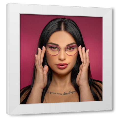 Eyewear Makeup White Modern Wood Framed Art Print by Rozenberg Sherez, Ifat