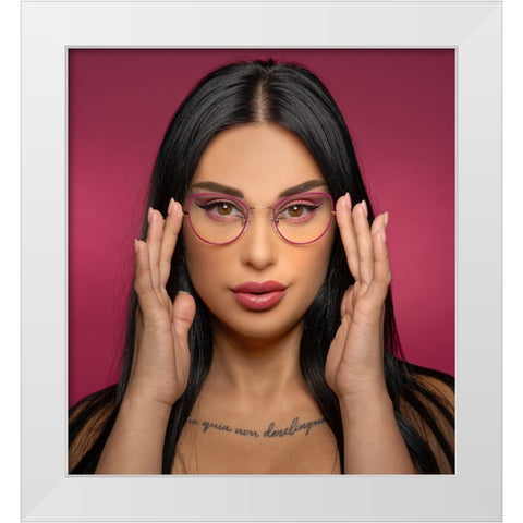 Eyewear Makeup White Modern Wood Framed Art Print by Rozenberg Sherez, Ifat