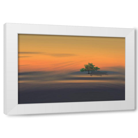 Alone White Modern Wood Framed Art Print by Zielinska, Barbara
