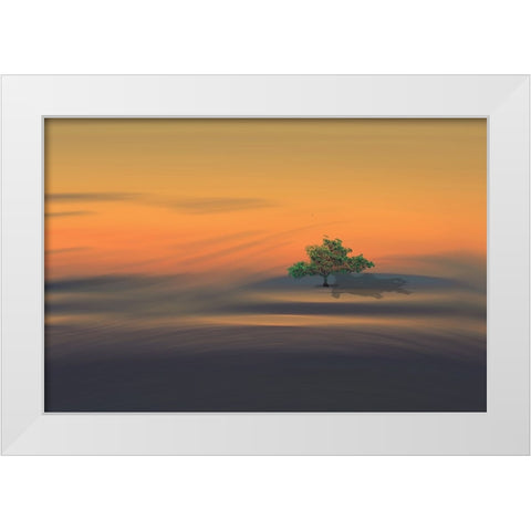 Alone White Modern Wood Framed Art Print by Zielinska, Barbara