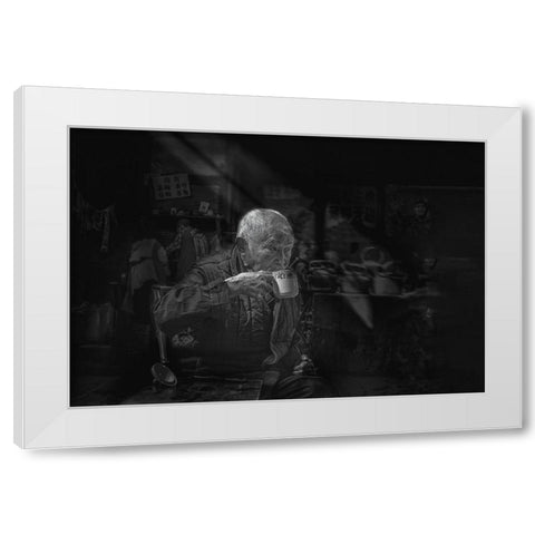 Tea Time White Modern Wood Framed Art Print by Zeng, Jiahong