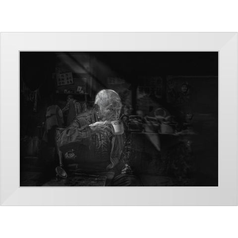 Tea Time White Modern Wood Framed Art Print by Zeng, Jiahong