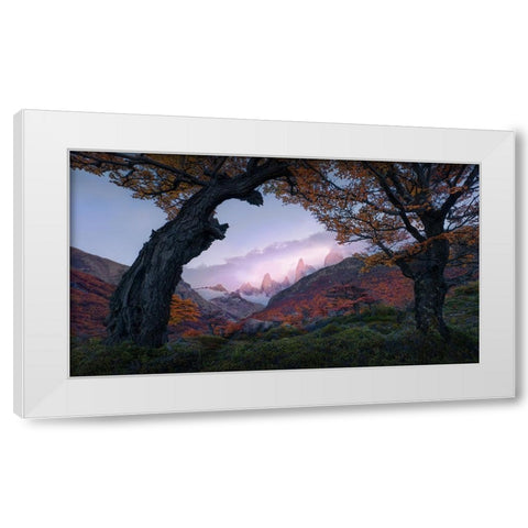 Sunset From Window White Modern Wood Framed Art Print by Xu, Leah