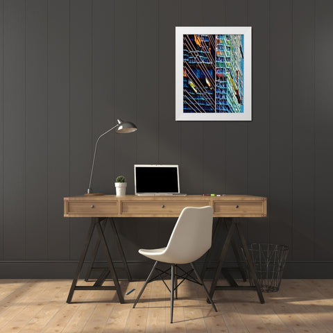 Reflections in glass - Ramat Gan White Modern Wood Framed Art Print by Orbach, Arnon