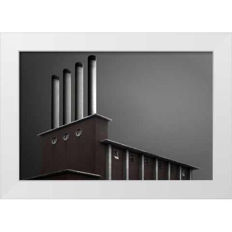 Chimneys White Modern Wood Framed Art Print by Endermann, Rolf