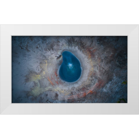 The Eye White Modern Wood Framed Art Print by De La, Javier