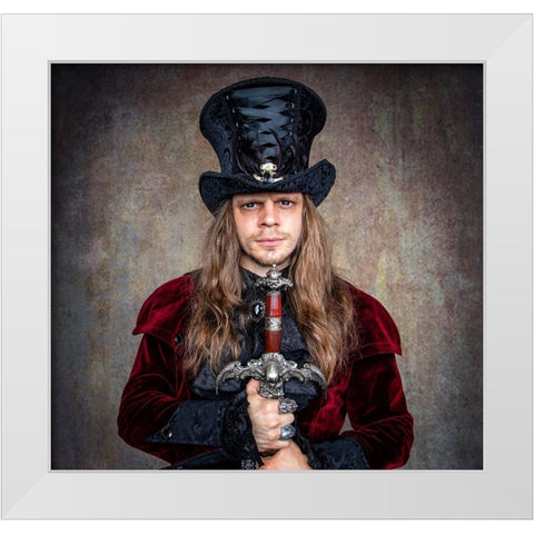 Lord Of Discipline White Modern Wood Framed Art Print by Springgay, Daniel