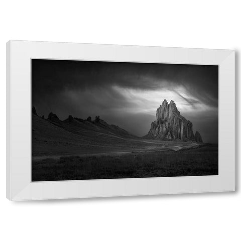 Ship Rock White Modern Wood Framed Art Print by Ji, Shirley