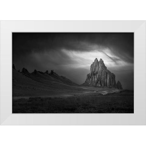 Ship Rock White Modern Wood Framed Art Print by Ji, Shirley