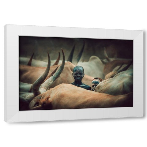Child Mundari-South Sudan White Modern Wood Framed Art Print by Yosifov, Svetlin