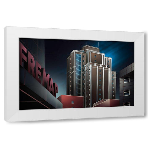 Hospital Xeral White Modern Wood Framed Art Print by Otero Sobrino, Dani