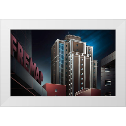 Hospital Xeral White Modern Wood Framed Art Print by Otero Sobrino, Dani