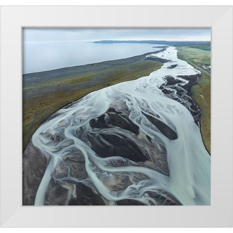 Vein Of The Land White Modern Wood Framed Art Print by Dou, Shenshen