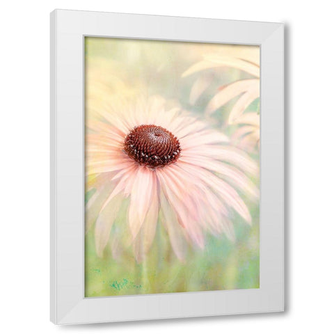 Peachy White Modern Wood Framed Art Print by Parker, Jacky