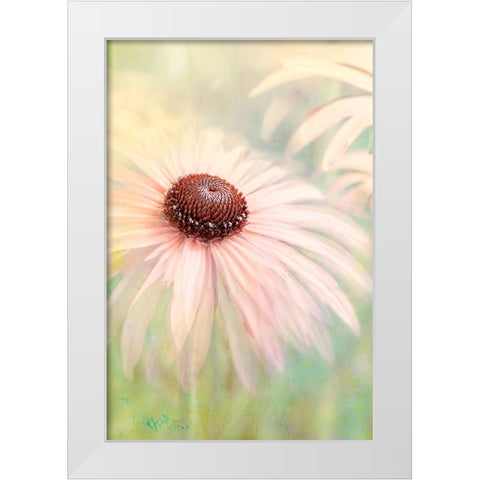 Peachy White Modern Wood Framed Art Print by Parker, Jacky