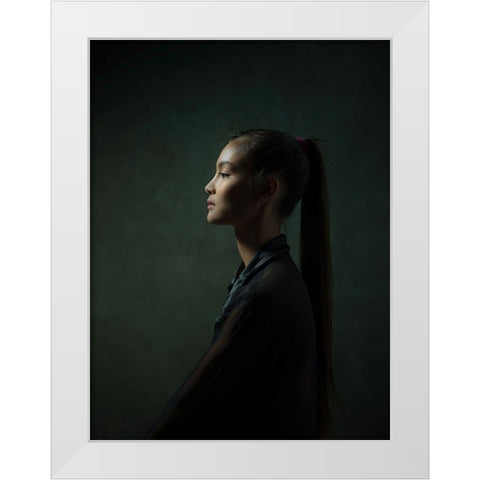Annie White Modern Wood Framed Art Print by Chai Telan, Thanakorn