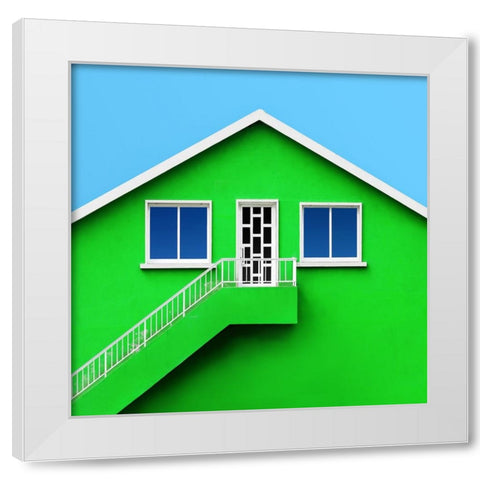 Green House White Modern Wood Framed Art Print by Novillo, Alfonso