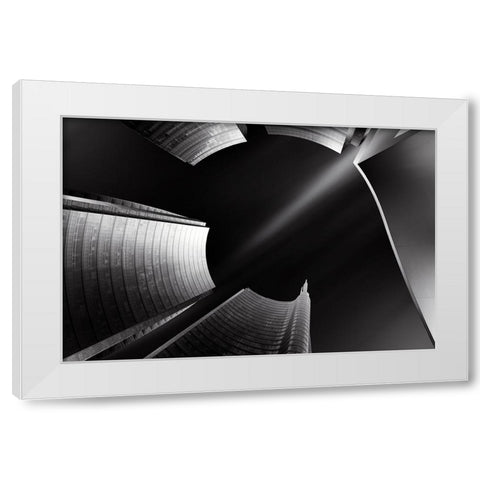 Metal Milan Downtown White Modern Wood Framed Art Print by Parejo, Jose