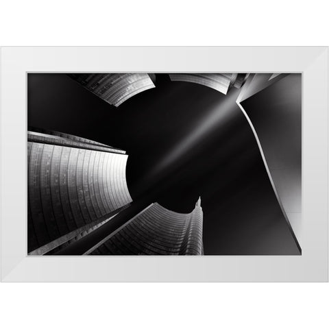 Metal Milan Downtown White Modern Wood Framed Art Print by Parejo, Jose