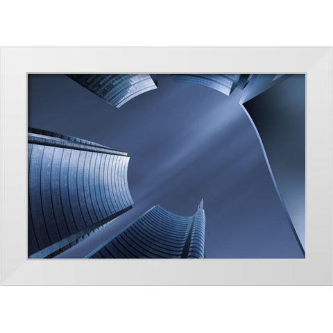 Blue Milano White Modern Wood Framed Art Print by Parejo, Jose