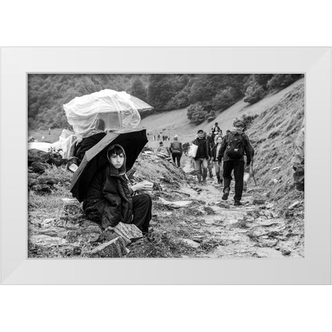 The Son Of  The Mountain White Modern Wood Framed Art Print by Bliadze, Lana