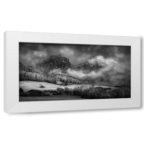 Foothills White Modern Wood Framed Art Print by Zeng, Kenneth