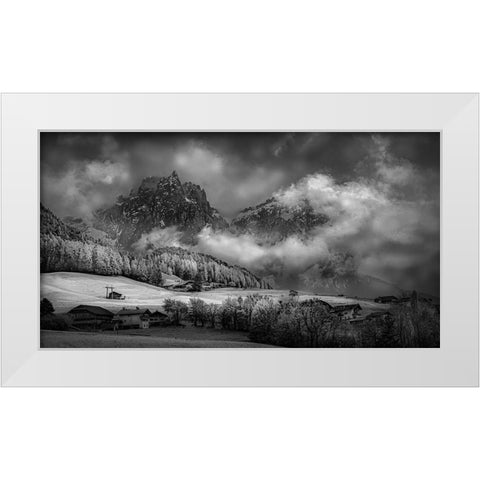 Foothills White Modern Wood Framed Art Print by Zeng, Kenneth