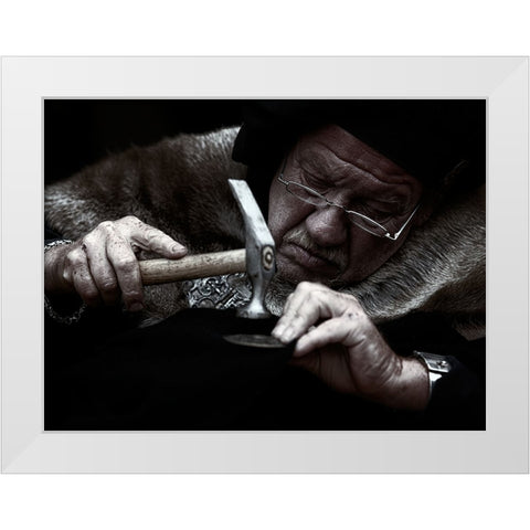 The Old Craftsman White Modern Wood Framed Art Print by Groth, Martin