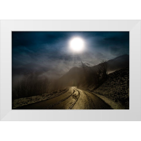 Mountain Road White Modern Wood Framed Art Print by Baudot, Christophe