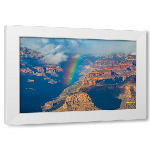 Rainbow Over Grand Canyon White Modern Wood Framed Art Print by Xu, Kevin
