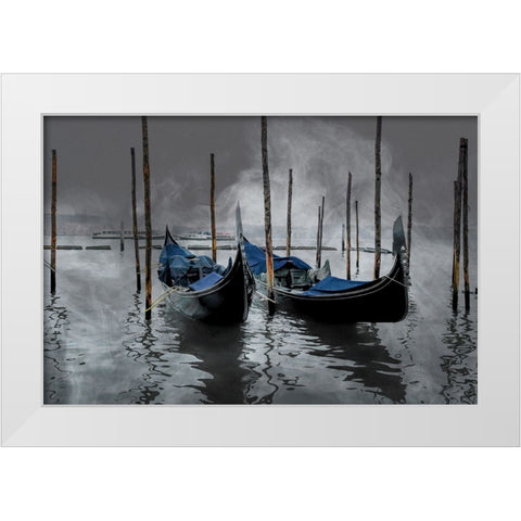 Gondolas White Modern Wood Framed Art Print by Dupont, Isabelle