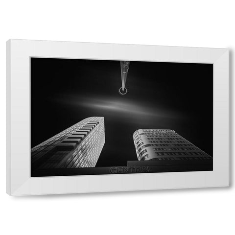 Central White Modern Wood Framed Art Print by Vazan, Karol