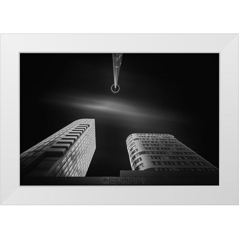 Central White Modern Wood Framed Art Print by Vazan, Karol