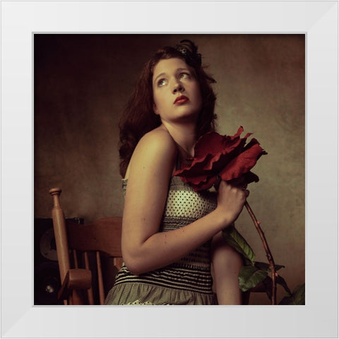 Janne White Modern Wood Framed Art Print by Mighorst, Ineke