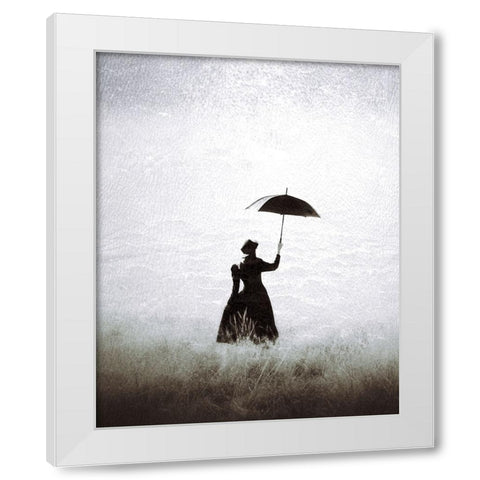 Porque te vas White Modern Wood Framed Art Print by Aurelian