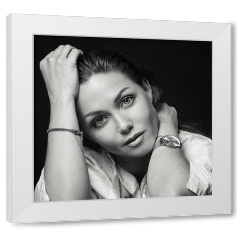 Oksana White Modern Wood Framed Art Print by Rise, Zachar