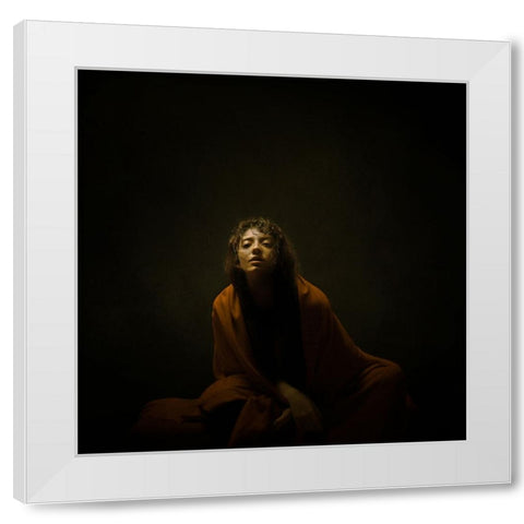 Persian Girl White Modern Wood Framed Art Print by Hasheminasab, Moein
