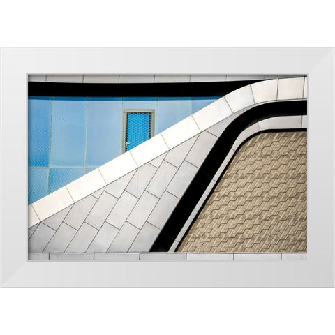 Emergency Door White Modern Wood Framed Art Print by Alsharif, Yahia