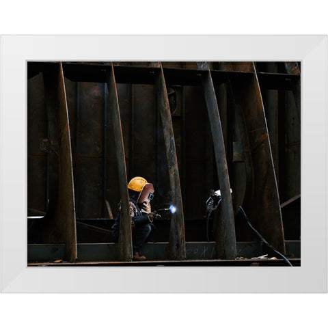 CÂ”MaÂŠUcÂ„ÂŠAeÂœO White Modern Wood Framed Art Print by Lingyao.Zhang