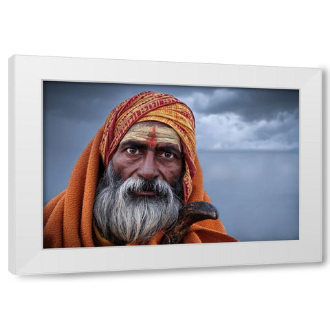 Saving Face - The Anthology - V White Modern Wood Framed Art Print by Steverson, Michael