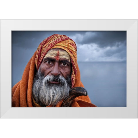 Saving Face - The Anthology - V White Modern Wood Framed Art Print by Steverson, Michael