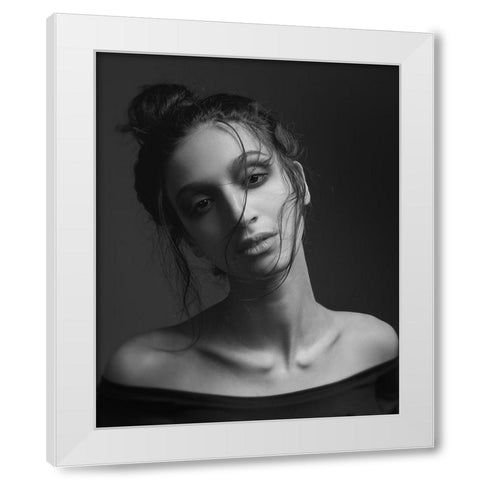 Leaa White Modern Wood Framed Art Print by Shiki, Shizuo
