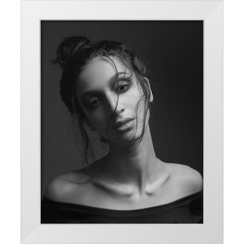 Leaa White Modern Wood Framed Art Print by Shiki, Shizuo