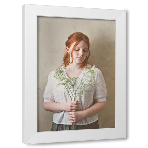 Simply Red White Modern Wood Framed Art Print by Franke, Ruth