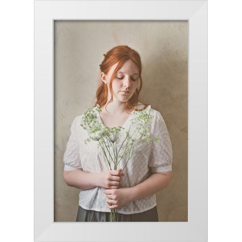 Simply Red White Modern Wood Framed Art Print by Franke, Ruth
