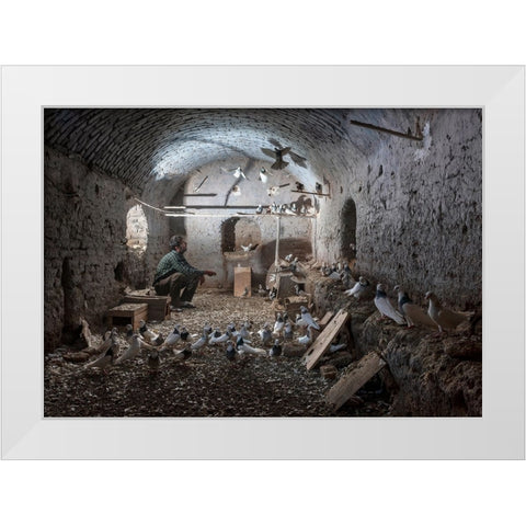 Lover White Modern Wood Framed Art Print by Bahmani, Mitra