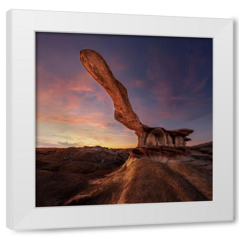 King Of Wings White Modern Wood Framed Art Print by Ji, Shirley