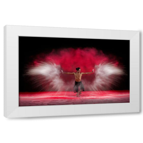 Powder Wings White Modern Wood Framed Art Print by Aditya, Rawisyah