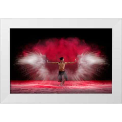 Powder Wings White Modern Wood Framed Art Print by Aditya, Rawisyah